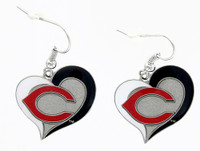 Cincinnati Reds Swirl Heart Earrings