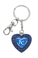 Kansas City Royals Glitter Stone Heart Key Chain