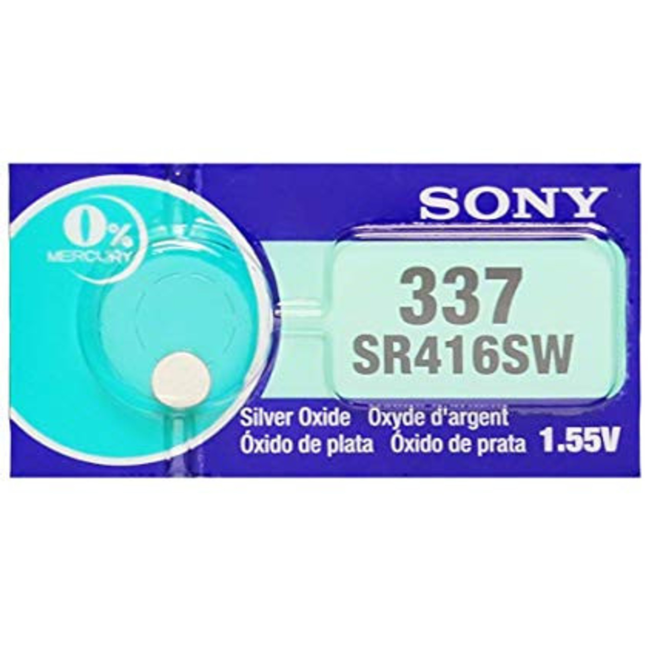 Sony Murata 337 - SR416SW Silver Oxide Button Battery 1.55V - Brooklyn  Battery Works