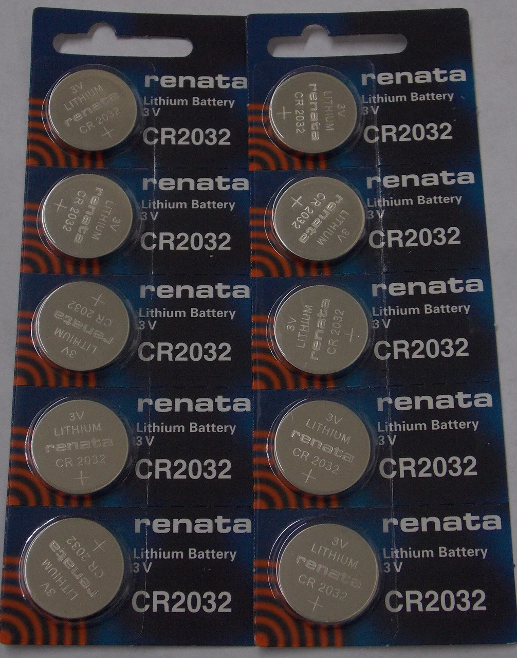 Renata CR2032 3V Lithium Coin Battery - 10 Pack FREE SHIPPING