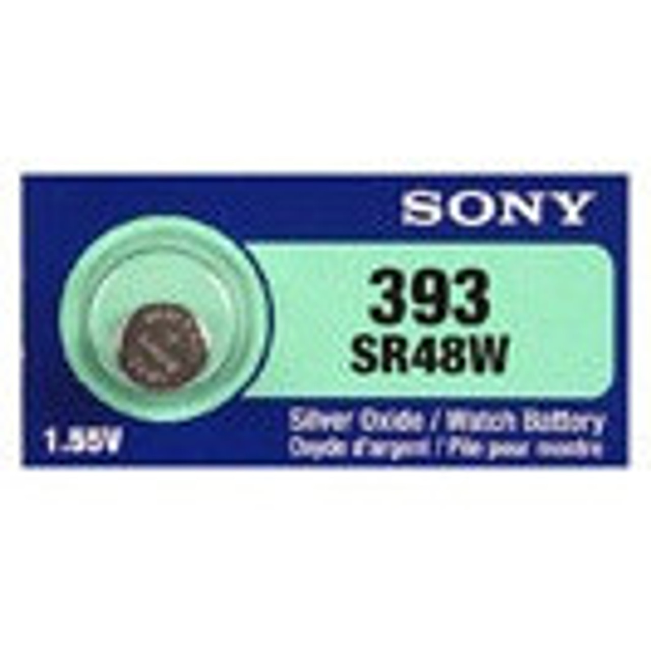 Sony Murata 309/393 - SR48 Silver Oxide Button Battery 1.55V - 5 Pack FREE SHIPPING