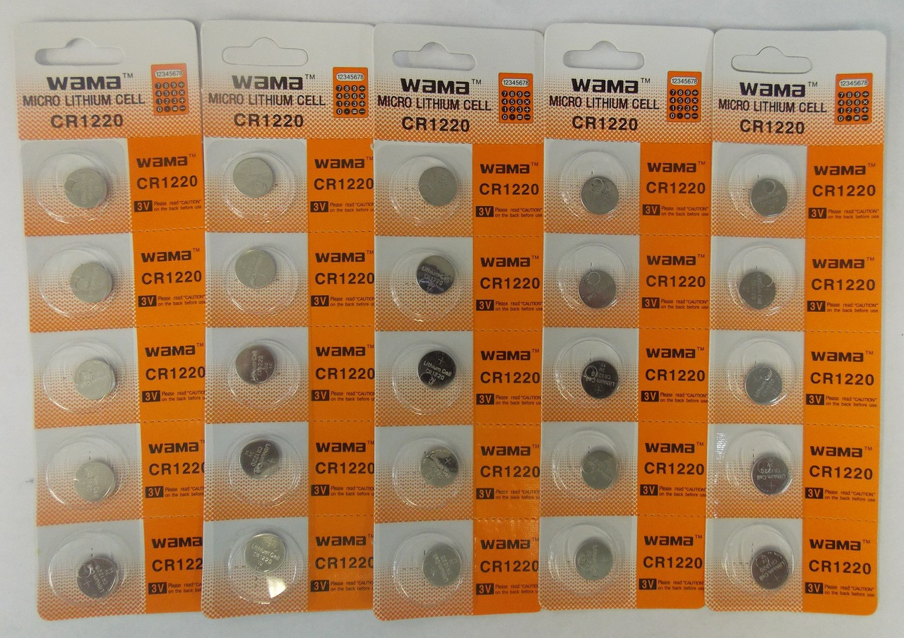 BBW CR1220 3V Lithium Coin Battery 25 Pack - FREE SHIPPING