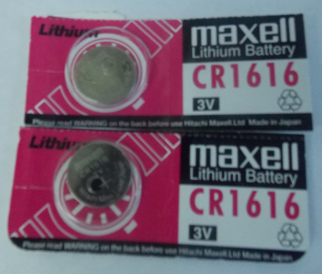Maxell CR1616 3 Volt Lithium Coin Battery - 2 Pack FREE SHIPPING