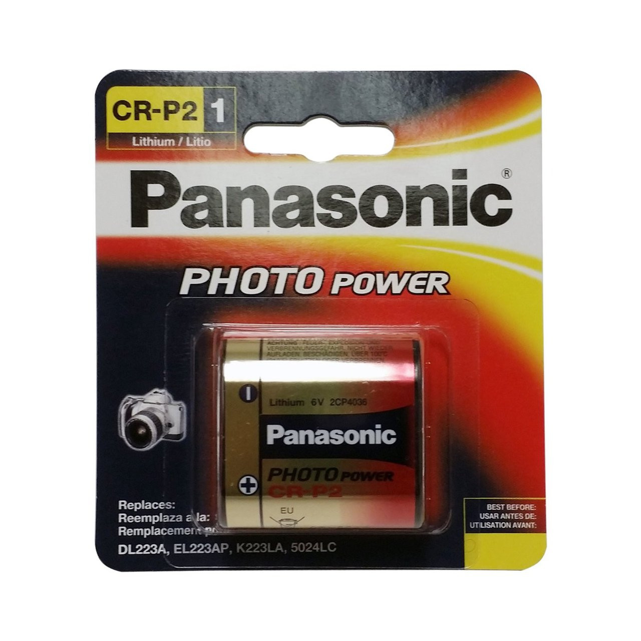 BBW Panasonic CR-P2PA/1B Photo Power CR-P2 Lithium Battery, 1 Pack Gold FREE SHIPPING