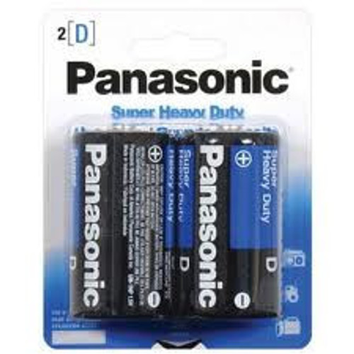 Panasonic D Size Super Heavy Duty Battery 2 Pack Retail Packaging - 2 On A Card