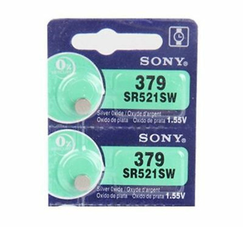 Sony Murata 379 - SR521 Silver Oxide Button Battery 1.55V - 100 Pack FREE SHIPPING