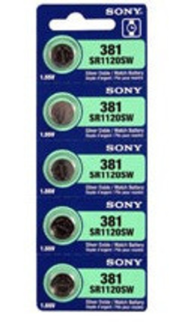 Sony Murata 381/391 - SR1120SW Silver Oxide Button Battery 1.55V - 100 Pack FREE SHIPPING