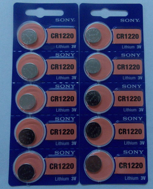 Sony Murata CR1220 3V Lithium Coin Battery - 10 Pack FREE SHIPPING