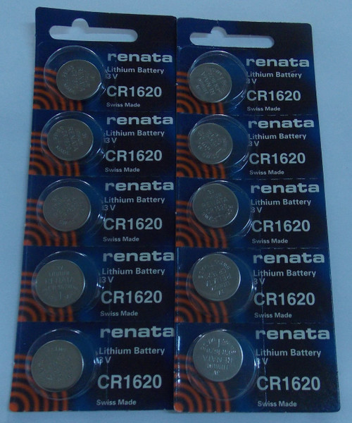 Renata CR1620 3V Lithium Coin Battery - 10 Pack FREE SHIPPING