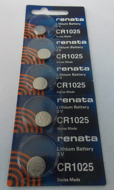 Renata CR1025 3V Lithium Coin Battery 5 Pack FREE SHIPPING