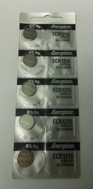 Energizer CR1216 3V Lithium Coin Battery - 5 Pack FREE SHIPPING