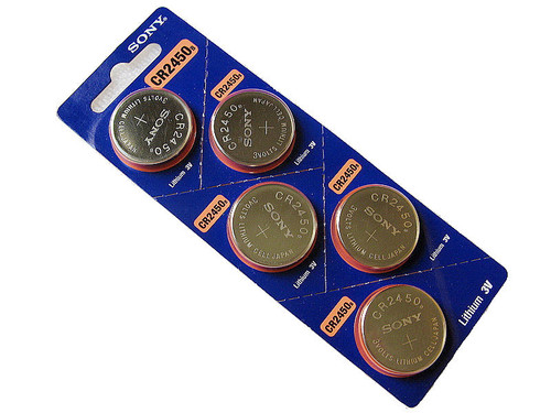 Sony Murata CR2450 3V Lithium Coin Battery - 5 Pack - FREE SHIPPING