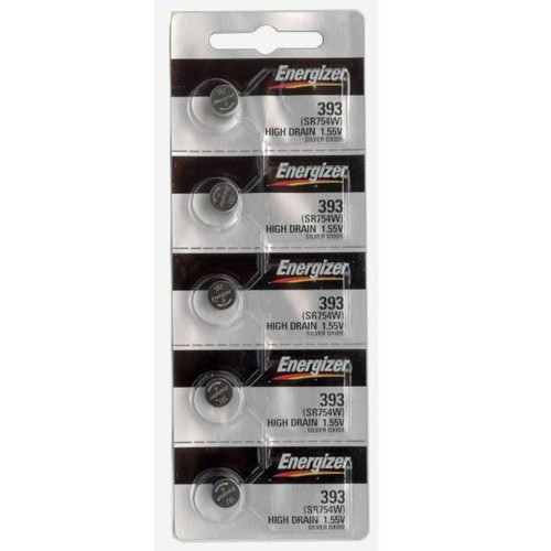 Energizer 393/309 - SR754 Silver Oxide Button Battery 1.55V 5 Pack FREE SHIPPING
