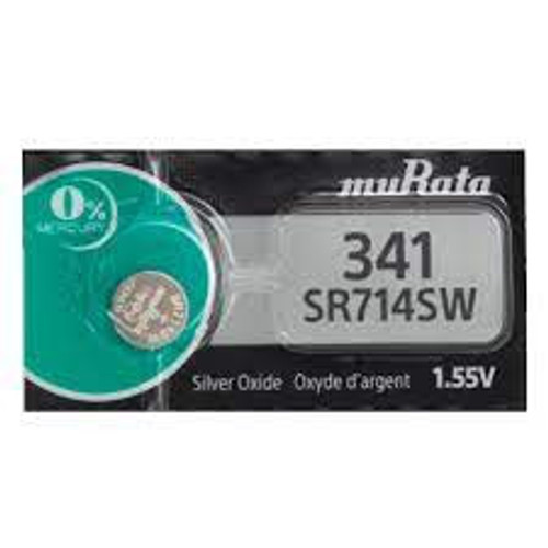 Sony Murata 341 - SR714 Silver Oxide Button Battery 1.55V - 2 Pack FREE SHIPPING