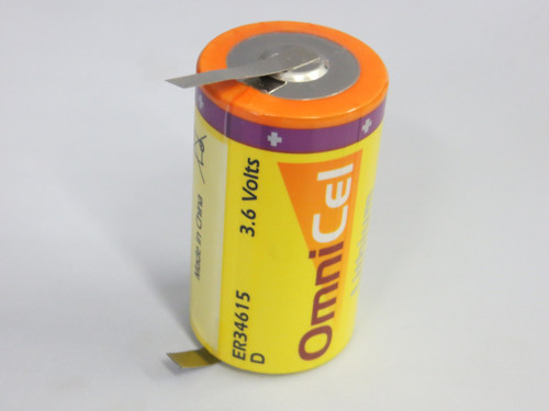 OmniCel D Size 3.6V Lithium Battery ER34615T w/ Solder Tabs - Pack of 8 Free Shipping