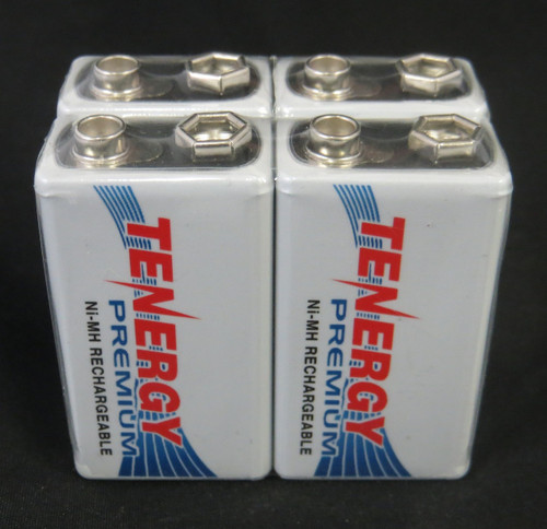 Tenergy Premium 9V NiMH 200mAh mAh Rechargeable Batteries - 4 Pack FREE SHIPPING