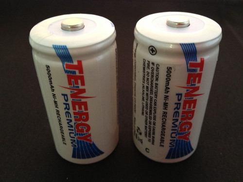 Tenergy Premium C NiMH 5000mAh mAh Rechargeable Batteries - 2 Pack FREE SHIPPING