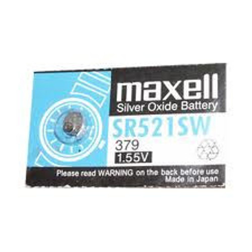 Maxell 379 - SR521SW Silver Oxide Button Battery 1.55V - 5 Pack Free Shipping