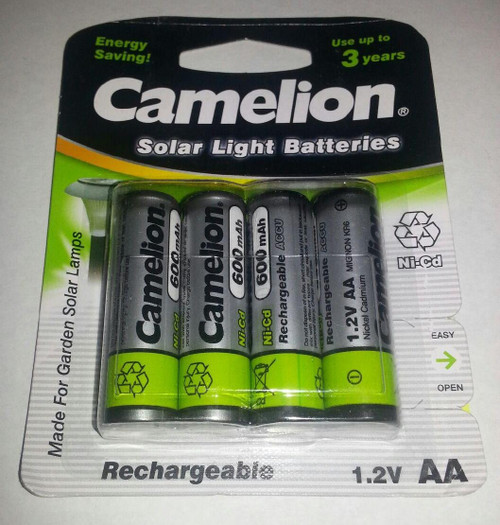 Camelion AA Rechargeable NiCD Batteries 600mAH 4 Pack Retail FREE SHIPPING