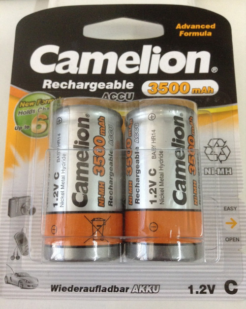 Camelion Advanced Formula C Rechargeable NiMH Batteries 3500mAh 4 Pack Retail FREE SHIPPING