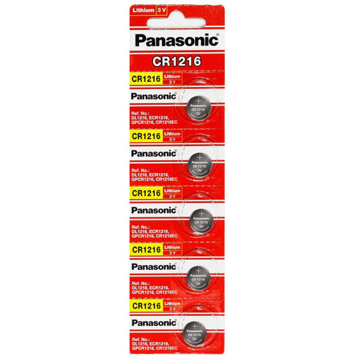 Panasonic CR1216 3V Lithium Coin Battery - 5 Pack FREE SHIPPING