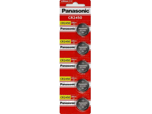 Panasonic CR2450 3V Lithium Coin Battery - 5 Pack FREE SHIPPING