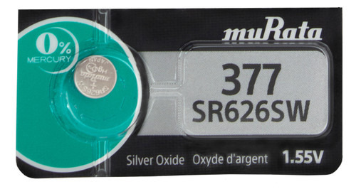 Sony Murata 377 - SR626SW Silver Oxide Button Cell Battery 1.55V - 2 Pack FREE SHIPPING
