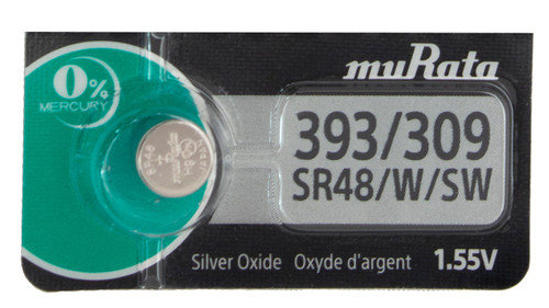 Sony Murata 393/309 - SR48 Silver Oxide Button Cell Battery 1.55V - 2 Pack FREE SHIPPING