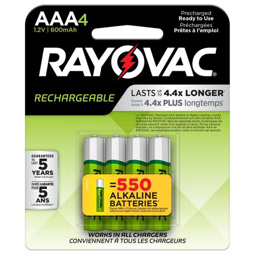 Rayovac Precharged Rechargeable AAA Batteries 600mAh - 12 Pack FREE SHIPPING
