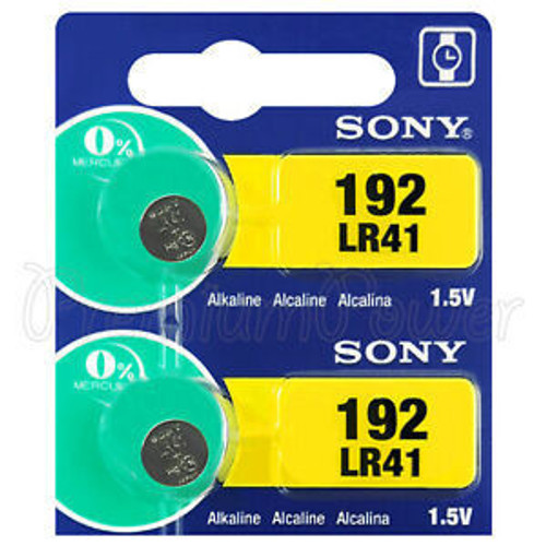  Sony Murata LR41 - 192 Alkaline Button Battery 1.5V - 2 Pack + FREE SHIPPING! 