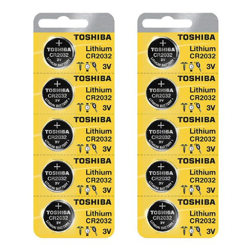 TOSHIBA  Toshiba CR2032 3V Lithium Coin Battery - 10 Pack + FREE SHIPPING! 