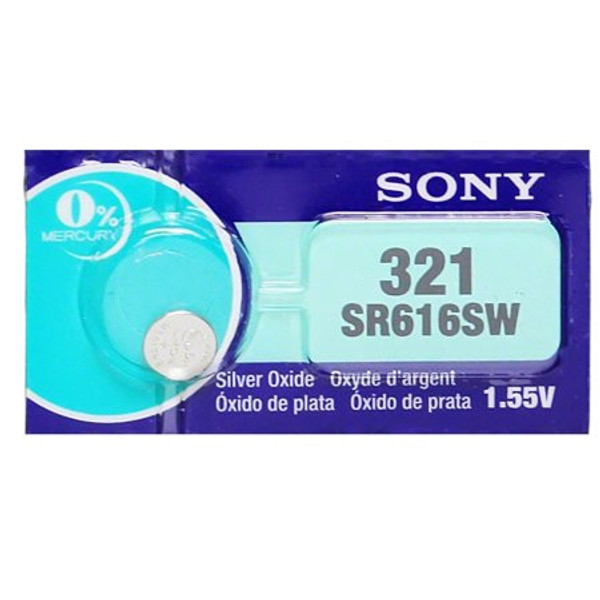 Sony Murata 321 / SR616SW Silver Oxide Button Battery 1.55V - 50 Pack FREE SHIPPING