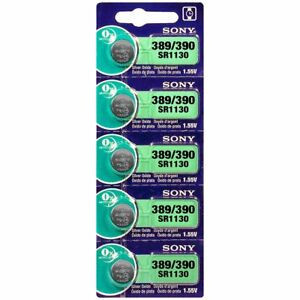 Sony Murata 390/389 - SR1130 Silver Oxide Button Battery 1.55V - 50 Pack FREE SHIPPING
