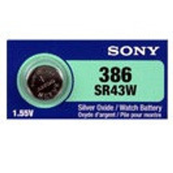 Sony Murata 386/301 - SR43 Silver Oxide Button Battery 1.55V - 50 Pack FREE SHIPPING