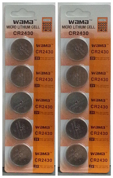 BBW CR2430 3V Lithium Coin Battery - 10 Pack FREE SHIPPING