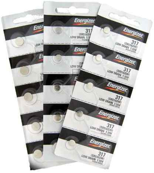 Energizer 317 - SR516 Silver Oxide Button Battery 1.55V - 100 Pack FREE SHIPPING