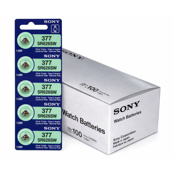  Sony Murata 377/376 - SR626SW Silver Oxide Button Battery 1.55V - 20 Pack - FREE SHIPPING 
