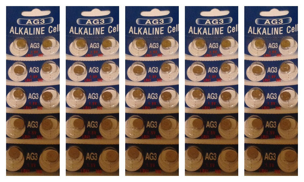 BBW AG3 / LR41 Alkaline Button Watch Battery 1.5V - 50 Pack FREE SHIPPING