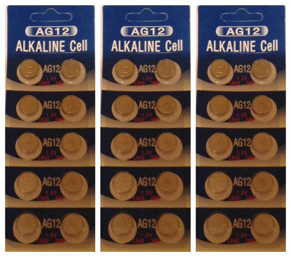 BBW AG12 / LR43 Alkaline Button Watch Battery 1.5V - 30 Pack - FREE SHIPPING