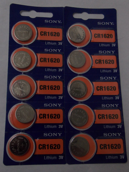 Sony Murata CR1620 3V Lithium Coin Battery - 10 Pack FREE SHIPPING