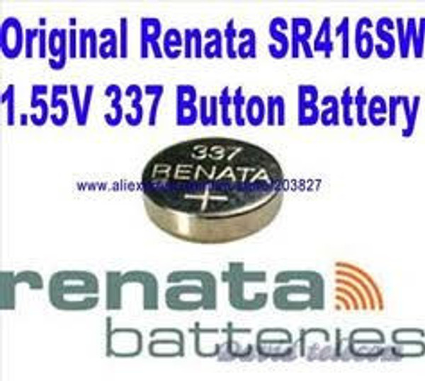 Renata 337 - SR416 Silver Oxide Button Battery 1.55V - 5 Pack FREE SHIPPING