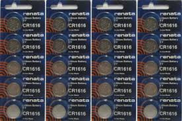  Renata CR1616 3V Lithium Coin Battery 20 Pack + FREE SHIPPING 