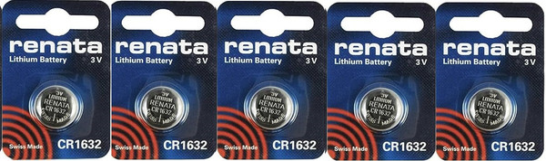  Renata CR1632 3V Lithium Coin Battery - 5 Pack +  FREE SHIPPING 