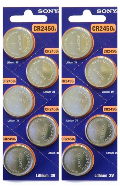 Sony Murata CR2450 3V Lithium Coin Battery - 10 Pack - FREE SHIPPING