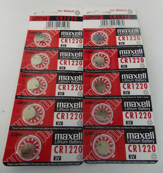 Maxell CR1220 3V Lithium Coin Battery 10 Pack - FREE SHIPPING