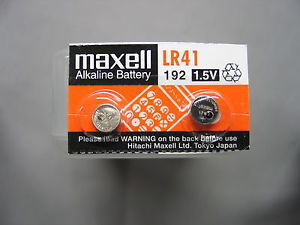 Maxell LR41 - 192 Alkaline Button Battery 1.5V - 2 Pack FREE SHIPPING