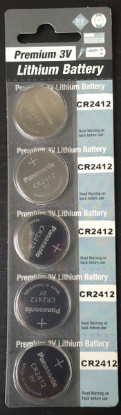 Panasonic CR2412 3V Lithium Coin Battery - 5 Pack Free Shipping