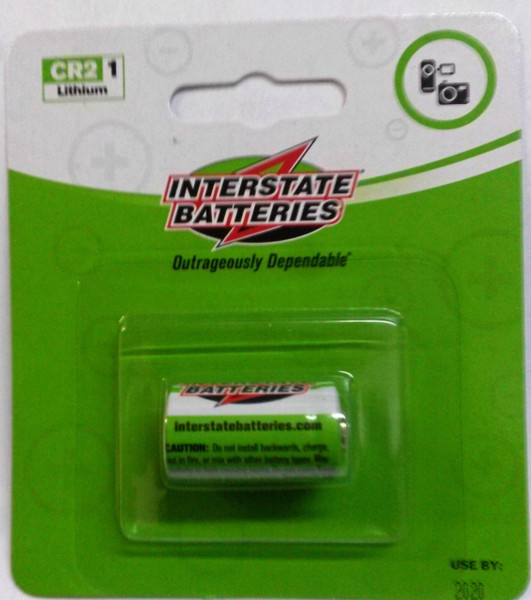 Interstate CR2 Batteries Retail Packaging - 1 Pack FREE SHIPPING