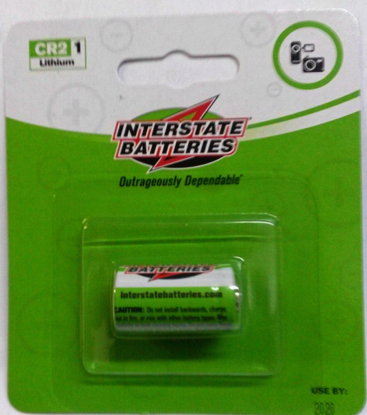 Interstate CR2 Batteries Retail Packaging - 1 Pack FREE SHIPPING Interstate CR2 Batteries Retail Packaging - 1 Pack FREE SHIPPING