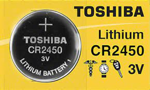  TOSHIBA CR2450 3V Lithium Coin Battery   2 - Pack - FREE SHIPPING! 